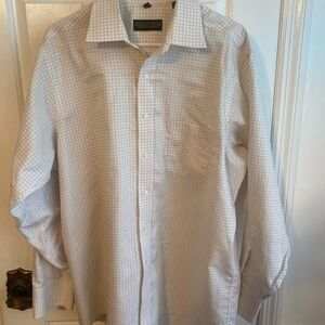 Donald J. Trump White/Cream Plaid Dress Shirt